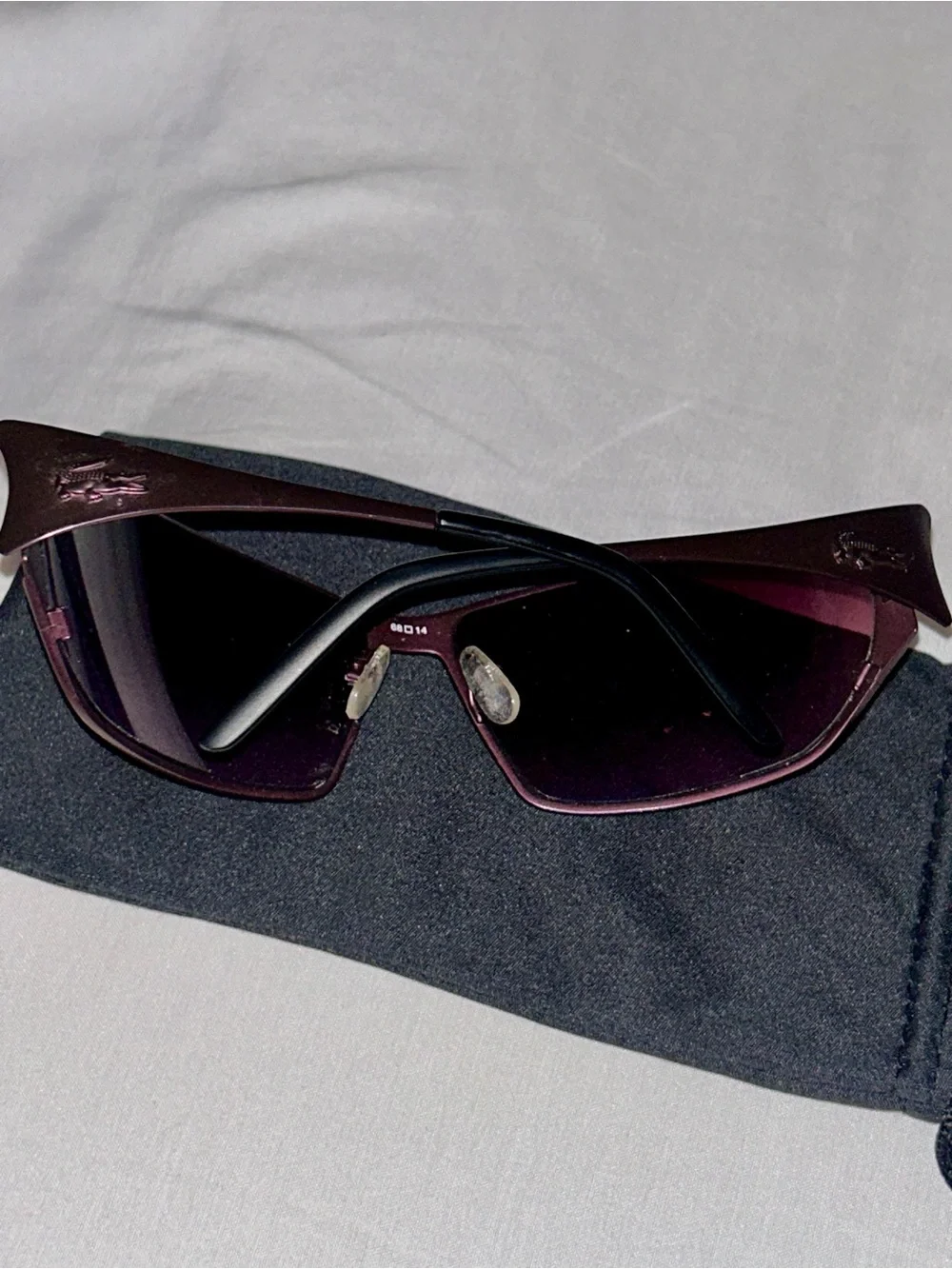 New Lacoste Sunglasses Model LA 12618 Wrap Authentic Burgundy Brown 68 14-120m